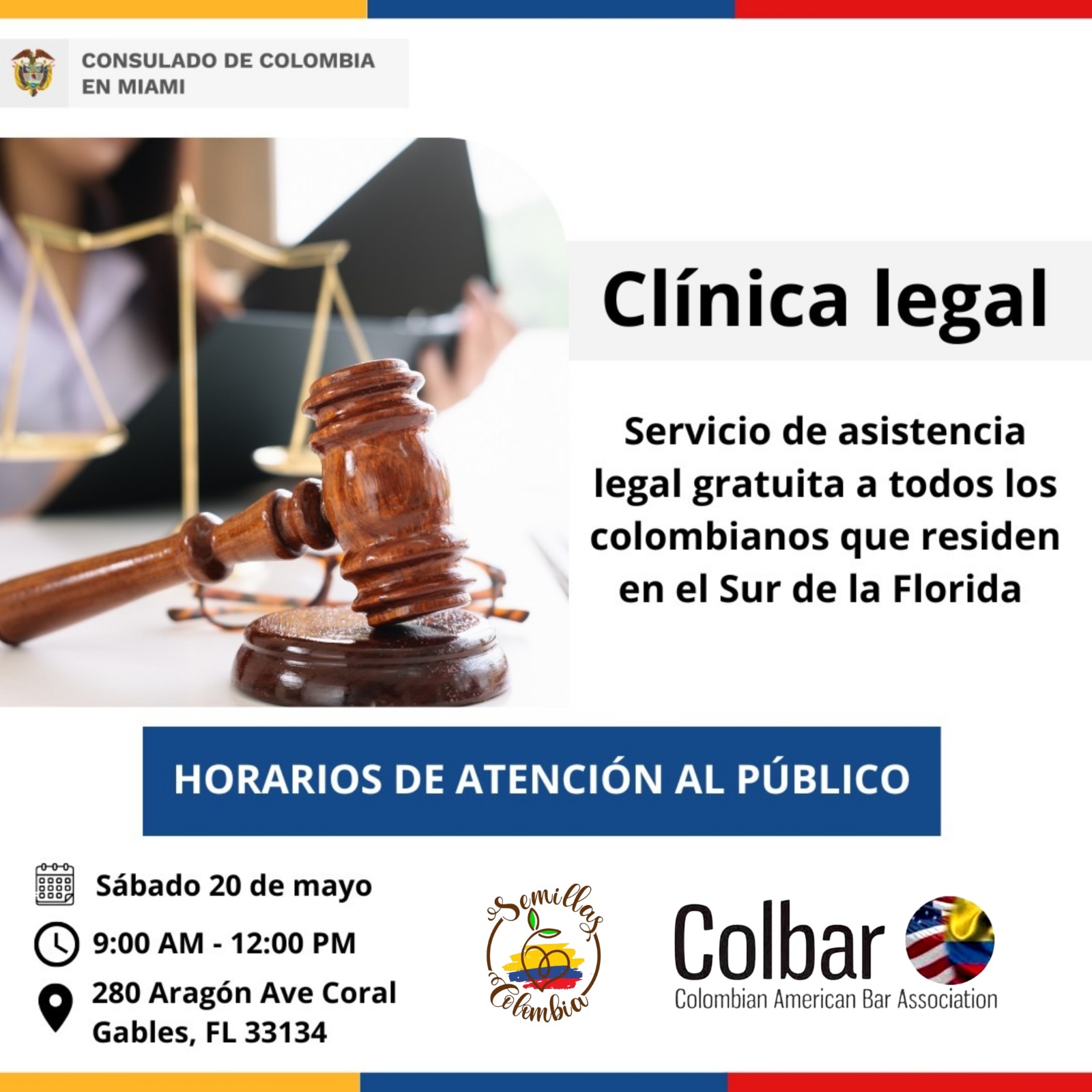 COLBAR & The Consulate of Colombia are Hosting Free Legal Clinics